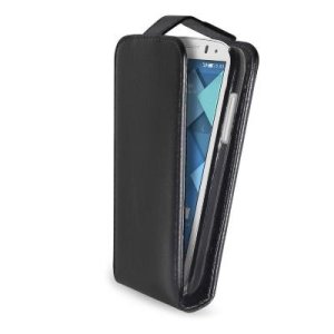 CUSTODIA FLIP VERTICALE PELLE per ALCATEL ONE TOUCH POP C3, POP C2 COLORE NERO