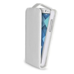 CUSTODIA FLIP VERTICALE PELLE per ALCATEL ONE TOUCH POP C3, POP C2 COLORE BIANCO