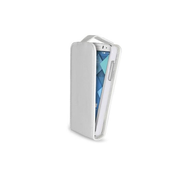 CUSTODIA FLIP VERTICALE PELLE per ALCATEL ONE TOUCH POP C3, POP C2 COLORE BIANCO