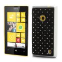 CUSTODIA BACK RIGIDA CON BRILLANTINI per NOKIA LUMIA 520, LUMIA 525 COLORE NERO