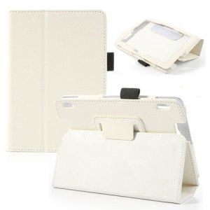 CUSTODIA BOOK ORIZZONTALE PELLE per AMAZON KINDLE FIRE HDX 7" POLLICI CON STAND E PORTA PENNA COLORE BIANCO