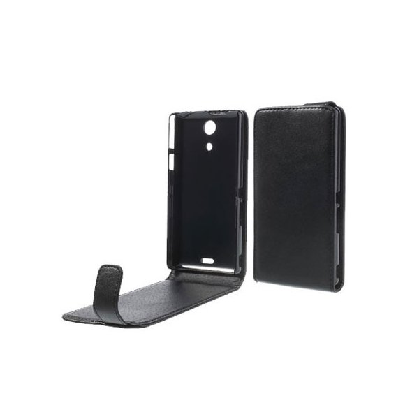 CUSTODIA FLIP VERTICALE PELLE per SONY XPERIA ZR, M36H, C5502, C5503, LTE, HSPA+ COLORE NERO