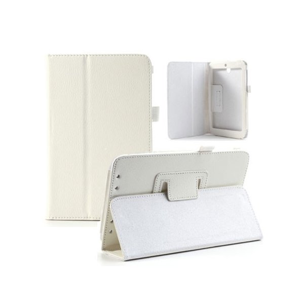 CUSTODIA BOOK ORIZZONTALE PELLE per ASUS MeMO PAD HD 7, ME173, ME173X 7" POLLICI CON STAND E PORTA PENNA COLORE BIANCO