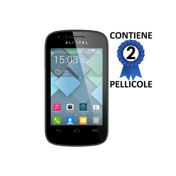 PELLICOLA PROTEGGI DISPLAY per ALCATEL ONE TOUCH POP C1 CONFEZIONE 2 PEZZI