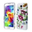 CUSTODIA GEL TPU SILICONE per SAMSUNG G900F GALAXY S5, GALAXY S5 NEO G903F, GALAXY S5 PLUS FANTASIA FIORI COLORATI