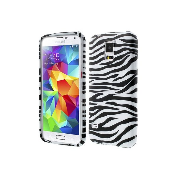 CUSTODIA GEL TPU SILICONE per SAMSUNG G900F GALAXY S5, GALAXY S5 NEO G903F, GALAXY S5 PLUS FANTASIA ZEBRA