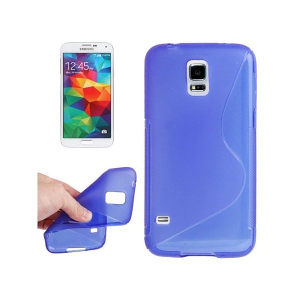 CUSTODIA GEL TPU SILICONE DOUBLE per SAMSUNG G900F GALAXY S5, GALAXY S5 NEO G903F, GALAXY S5 PLUS COLORE BLU