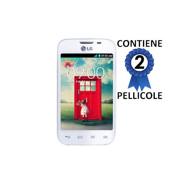 PELLICOLA PROTEGGI DISPLAY per LG L40 DUAL, D170 CONFEZIONE 2 PEZZI