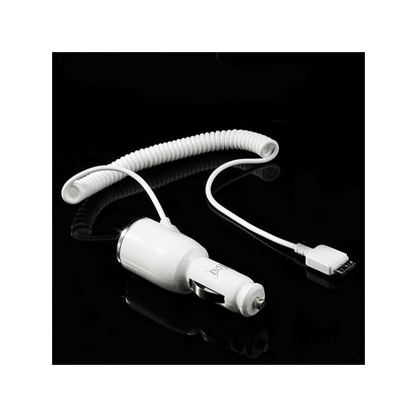 CARICATORE AUTO 2000mAh CON CONNETTORE MICRO USB 3.0 - CAVO A SPIRALE COLORE BIANCO (CA07.NOTE3.01.BI)