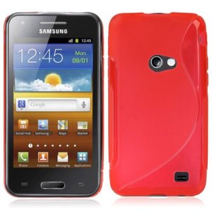 CUSTODIA GEL TPU SILICONE DOUBLE per SAMSUNG I8530 GALAXY BEAM COLORE ROSSO