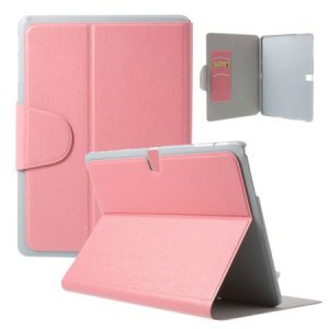 CUSTODIA BOOK ORIZZONTALE per SAMSUNG GALAXY TAB PRO 10.1, SM-T520, SM-T525 CON STAND E TASCHE PORTA CARTE COLORE ROSA