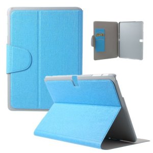 CUSTODIA BOOK ORIZZONTALE per SAMSUNG GALAXY TAB PRO 10.1, SM-T520, SM-T525 CON STAND E TASCHE PORTA CARTE COLORE AZZURRO