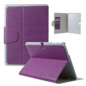 CUSTODIA BOOK ORIZZONTALE per SAMSUNG GALAXY TAB PRO 10.1, SM-T520, SM-T525 CON STAND E TASCHE PORTA CARTE COLORE VIOLA