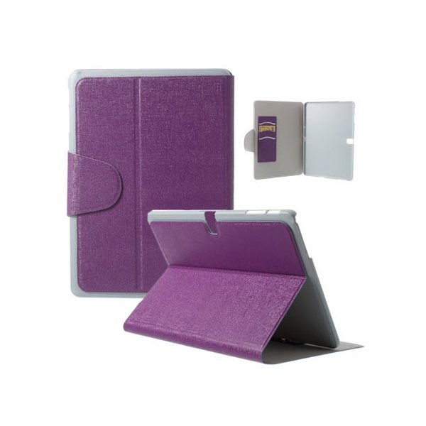 CUSTODIA BOOK ORIZZONTALE per SAMSUNG GALAXY TAB PRO 10.1, SM-T520, SM-T525 CON STAND E TASCHE PORTA CARTE COLORE VIOLA