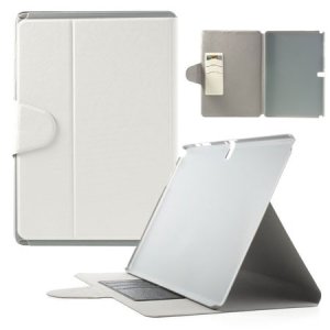 CUSTODIA BOOK ORIZZONTALE per SAMSUNG GALAXY NOTE PRO 12.2, SM-P900 CON STAND E TASCHE PORTA CARTE COLORE BIANCO