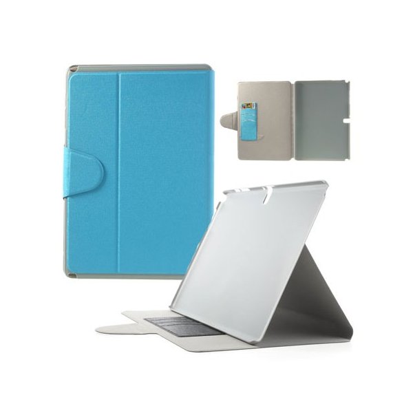 CUSTODIA BOOK ORIZZONTALE per SAMSUNG GALAXY NOTE PRO 12.2, SM-P900 CON STAND E TASCHE PORTA CARTE COLORE AZZURRO