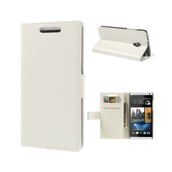 CUSTODIA FLIP ORIZZONTALE BOOK SLIM per HTC DESIRE 700 CON STAND E TASCHE PORTA CARTE COLORE BIANCO