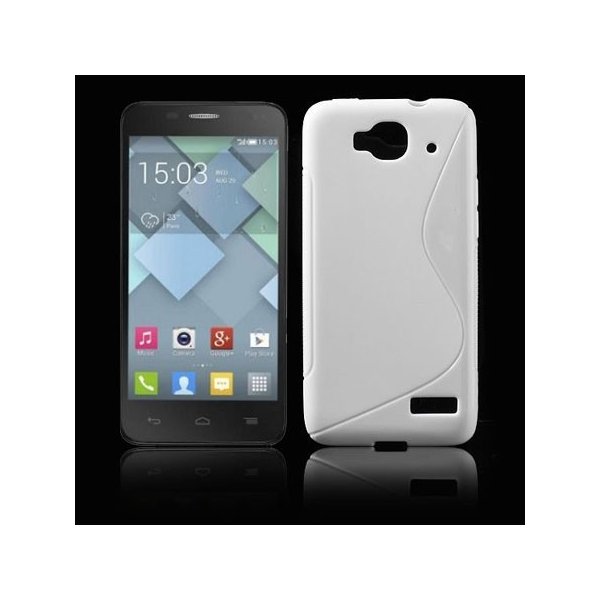 CUSTODIA GEL TPU SILICONE DOUBLE per ALCATEL ONE TOUCH IDOL MINI 6012 COLORE BIANCO