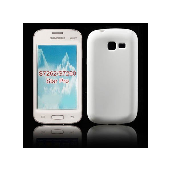 CUSTODIA GEL TPU SILICONE per SAMSUNG S7260 GALAXY STAR PRO, S7262 GALAXY STAR PLUS COLORE BIANCO