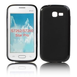 CUSTODIA GEL TPU SILICONE per SAMSUNG S7260 GALAXY STAR PRO, S7262 GALAXY STAR PLUS COLORE NERO