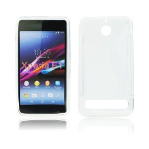 CUSTODIA GEL TPU SILICONE DOUBLE per SONY XPERIA E1, D2004, D2005 COLORE BIANCO-TRASPARENTE