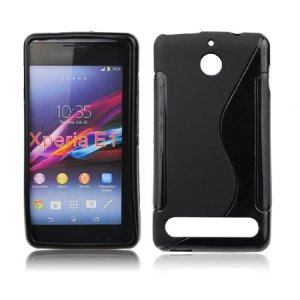 CUSTODIA GEL TPU SILICONE DOUBLE per SONY XPERIA E1 D2004, D2005 COLORE NERO