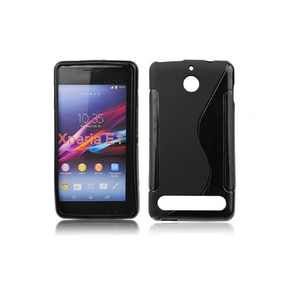 CUSTODIA GEL TPU SILICONE DOUBLE per SONY XPERIA E1 D2004, D2005 COLORE NERO