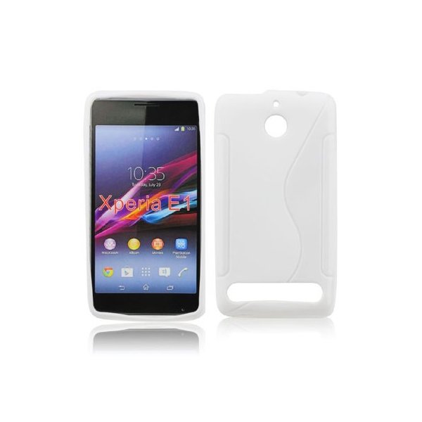 CUSTODIA GEL TPU SILICONE DOUBLE per SONY XPERIA E1 D2004, D2005 COLORE BIANCO