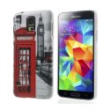 CUSTODIA BACK RIGIDA per SAMSUNG G900F GALAXY S5, GALAXY S5 NEO G903F, GALAXY S5 PLUS FANTASIA LONDRA CON CABINA E BIG BEN