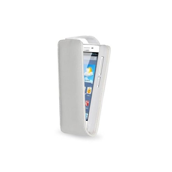 CUSTODIA FLIP VERTICALE PELLE per HUAWEI ASCEND Y511 COLORE BIANCO