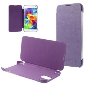 CUSTODIA FLIP ORIZZONTALE per SAMSUNG G900F GALAXY S5, GALAXY S5 NEO G903F, GALAXY S5 PLUS COLORE VIOLA (NO RIMOZIONE COVER)