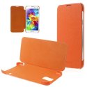 CUSTODIA FLIP ORIZZONTALE per SAMSUNG G900F GALAXY S5, GALAXY S5 NEO G903F, GALAXY S5 PLUS COLORE ARANCIONE (NO RIMOZIONE COVER)