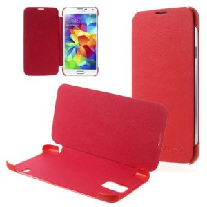 CUSTODIA FLIP ORIZZONTALE per SAMSUNG G900F GALAXY S5, GALAXY S5 NEO G903F, GALAXY S5 PLUS COLORE ROSSO (NO RIMOZIONE COVER)