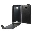 CUSTODIA FLIP VERTICALE PELLE per HUAWEI ASCEND MATE 2 COLORE NERO