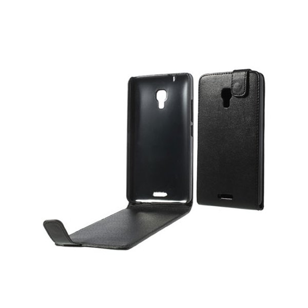 CUSTODIA FLIP VERTICALE PELLE per HUAWEI ASCEND MATE 2 COLORE NERO