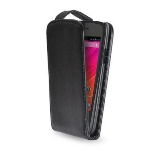 CUSTODIA FLIP VERTICALE PELLE per WIKO OZZY COLORE NERO