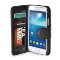 CUSTODIA FLIP ORIZZONTALE PELLE per SAMSUNG G3815 GALAXY EXPRESS 2 CON TASCHE PORTA CARTE COLORE NERO