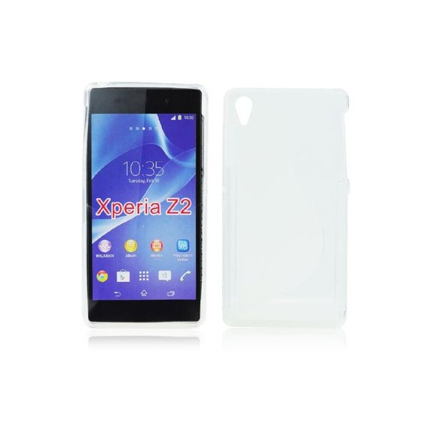 CUSTODIA GEL TPU SILICONE DOUBLE per SONY XPERIA Z2 COLORE BIANCO-TRASPARENTE