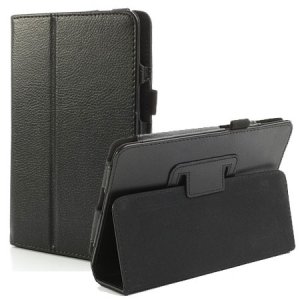 CUSTODIA BOOK ORIZZONTALE PELLE per ACER ICONIA TAB B1-710 7" POLLICI CON STAND E PORTA PENNA NERO