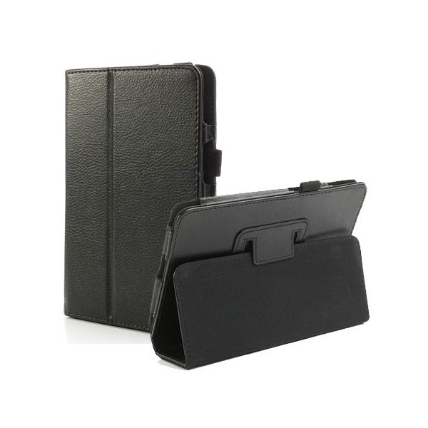 CUSTODIA BOOK ORIZZONTALE PELLE per ACER ICONIA TAB B1-710 7" POLLICI CON STAND E PORTA PENNA NERO