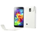 CUSTODIA FLIP VERTICALE SIMILPELLE per SAMSUNG G900F GALAXY S5, GALAXY S5 NEO G903F, GALAXY S5 PLUS COLORE BIANCO