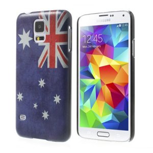 CUSTODIA BACK RIGIDA per SAMSUNG G900F GALAXY S5, GALAXY S5 NEO G903F, GALAXY S5 PLUS FANTASIA BANDIERA AUSTRALIA ANTICATA