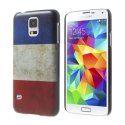 CUSTODIA BACK RIGIDA per SAMSUNG G900F GALAXY S5, GALAXY S5 NEO G903F, GALAXY S5 PLUS FANTASIA BANDIERA FRANCIA ANTICATA