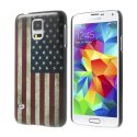 CUSTODIA BACK RIGIDA per SAMSUNG G900F GALAXY S5, GALAXY S5 NEO G903F, GALAXY S5 PLUS FANTASIA BANDIERA USA ANTICATA