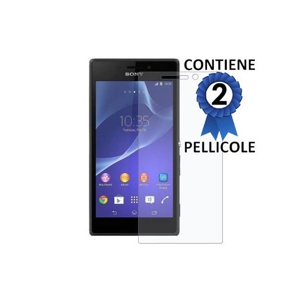 PELLICOLA PROTEGGI DISPLAY per SONY XPERIA M2 CONFEZIONE 2 PEZZI