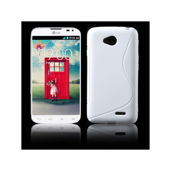 CUSTODIA GEL TPU SILICONE DOUBLE per LG L70 D320N, L70 DUAL SIM D325 COLORE BIANCO