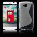 CUSTODIA GEL TPU SILICONE DOUBLE per LG L70 D320N, L70 DUAL SIM D325 COLORE BIANCO-TRASPARENTE