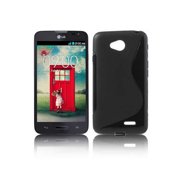 CUSTODIA GEL TPU SILICONE DOUBLE per LG L70 D320N, L70 DUAL SIM D325 COLORE NERO