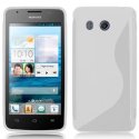 CUSTODIA GEL TPU SILICONE DOUBLE per HUAWEI ASCEND G525 COLORE BIANCO-TRASPARENTE