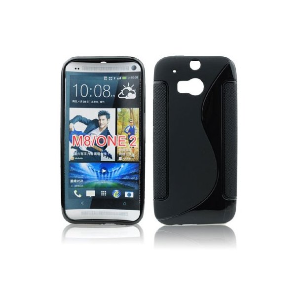 CUSTODIA GEL TPU SILICONE DOUBLE per HTC ONE 2 ( M8 ), ONE M8s COLORE NERO